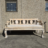 Indian Wooden Hand Carved Daybed Sofa Bird & Lion Garden Bench 200x75x90 cm